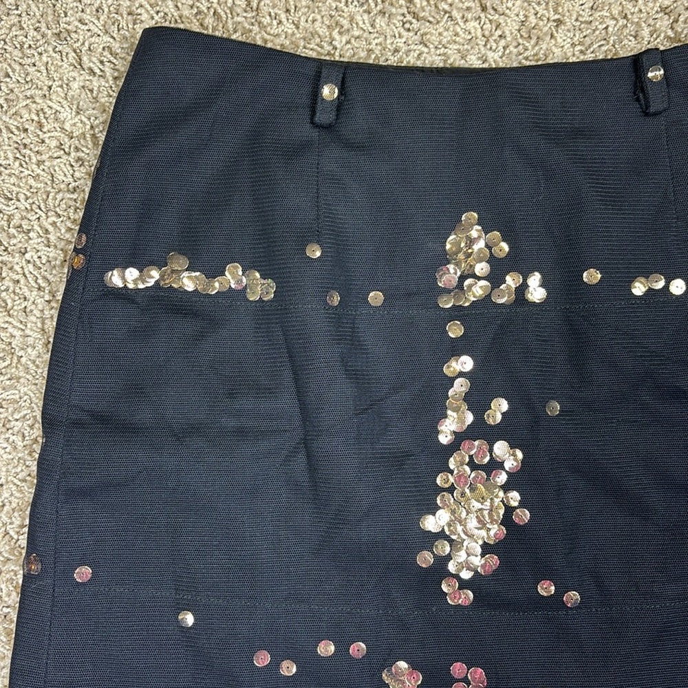 Moschino cheap & chic black and gold sequin mini skirt sz 8 - Picture 3 of 7